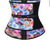 Rose Print Waist Cincher with Double Belts