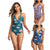 Floral Printing Sexy Women One Piece Sling Swimsuit